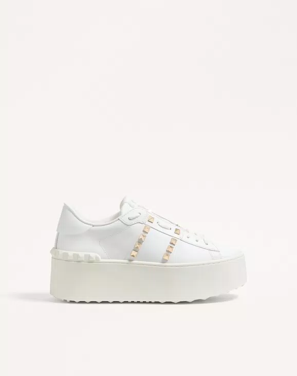 Valentino Flatform Rockstud Untitled Sneaker In Calfskin - Image 1